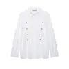 Atacado de Moda Feminina Transfronteiriça Verão 2026 Nova Moda Simples Versátil Camisa de Popeline Decorada com Nó de Corda 7019310