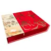 Caja de Regalo Creativa Asimétrica de Doble Puerta Estilo Ensamblaje para el Festival de Medio Otoño, Caja de Empaque de Regalo para Pasteles de Luna de Cartón Rojo Luna Llena