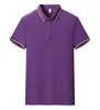 Camisas Polo de Tamanho Grande com Impressão de Logo Personalizado, Roupa de Trabalho de Seda de Gelo e Algodão de Verão Transfronteiriça, Roupa de Trabalho para Equipe, Camisetas de Manga Curta Feitas Sob Medida