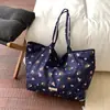 Bolsa de Ombro Única Dupla Face Nova Retro de Verão Bolsa de Lona Francesa Tie-Dye Estilo Preguiçoso Nicho Bolsa de Tecido para Passeio Versátil Feminina