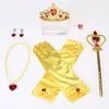 Conjunto de Tiara, Luvas, Brincos, Anel, Coroa, Varinha Mágica de Elsa para Crianças Congeladas Transfronteiriço