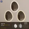 Espejo de baño de alta gama, sin marco, forma irregular, espejo de baño LED inteligente de mango, espejo de tocador de pared, espejo inteligente
