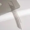 Brincos de Punho Longos com Franjas em Camadas Transfronteiriços Europeus e Americanos, Brincos Exagerados Simples e Modernos, Acessórios de Orelha Criativos de Nicho de Alta Qualidade para Mulheres
