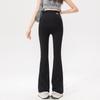 Micro-pantalones para mujeres embarazadas sin línea de vergüenza, pantalones para mujeres embarazadas para uso exterior, pantalones de yoga de cintura alta, pantalones de tiburón que no se caen, pantalones acampanados para mujeres embarazadas