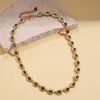 Cadena de Suéter Ajustable con Pliegues Ovalados Geométricos Estilo Europeo y Americano con Pedrería, Collar Vintage de Lujo Ligero Estilo Corte Alto para Mujeres