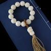 Pulseira de Contas de Buda de Semente de Bodhi de Jade Branco Natural para Homens Brincarem com Tara Desenho Animado Círculo Único de Mão Fornecimento do Fabricante