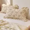 Funda de almohada de encaje gofrado color liso universal para dormitorio algodón funda de almohada para uso doméstico gruesa transpirable funda de almohada al por mayor