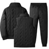 Estilo Comercio Exterior Chaqueta Acolchada de Algodón y Lana de Cordero Set de Tres Piezas Hombre 2388 Cálida con Forro de Terciopelo Chaqueta Acolchada de Algodón y Lana de Cordero