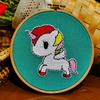 Bordado de Unicornio de Dibujos Animados Poke Frotado Ruso Show Bordado Hecho a Mano Bolsa de Materiales diy Bordado con Aguja Lana Poke Poke Le