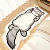 Alfombra de Rayas de Animales de Dibujos Animados, Manta para Mesita de Noche de Dormitorio, Tapete para Mesa de Centro de Sala de Estar de Gatito, Alfombra de Piso Resistente a Manchas y Fácil de Cuidar de Imitación de Cachemira