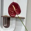 Flores Artificiales 3D Anturio Rojo Anturio Blanco Pequeño Anturio Verde Anturio Rosa Arreglos Florales para Bodas Goma de Tacto Suave Decoración para el Hogar