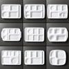 Plato de Vajilla Xiangyuan Meimamine Blanco Engrosado Rectangular Cinco Compartimentos Seis Compartimentos Plato Separador Comedor Plato para Estudiantes