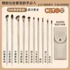 Set de 10 Brochas para Sombras de Ojos Doradas, Brocha para Delineador de Ojos tipo Hoja, Brocha para Sombras de Nariz, Brocha para Difuminar Maquillaje, Brocha para Rubor tipo Stippling, Brochas de Maquillaje