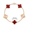 Pulsera de Trébol de Cuatro Hojas y Cinco Flores CNC Oro V Delgado Flor Nueva Edición Artesanía Fina Cadena Gruesa de Nueve Secciones Pulsera de Trébol de Cuatro Hojas de Nácar Blanco Natural