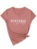 Lembre-se do seu porquê Amazon ebay temperamento casual camiseta feminina gola V manga curta transfronteiriça