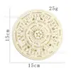 Nuevo Producto Plato de Madera de 15 cm con Tallado de los Doce Constelaciones Decoración del Hogar Altar del Sol y la Luna Posavasos de Mensaje Wicca