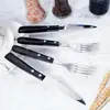 Venda Direta da Fábrica Conjunto de Talheres de Aço Inoxidável, Estilo Levemente Luxuoso e Simples, Faca de Bife para Hotel, Garfo, Colher, Colher de Sobremesa