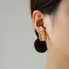Pendientes Cuadrados con Patrón de Diamantes de Moda y Elegantes, Estilo Lujo Ligero, Diseño Único, Pendientes Elegantes de Diseño de Nicho para Mujer