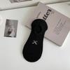 Calcetines náuticos con lazo bordado estilo Ballet Miu para mujer, invisibles, de algodón puro, antideslizantes, estilo coreano, para verano