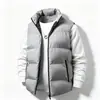 Chaleco holgado, cálido y grueso para hombre para otoño e invierno, adecuado para usar como prenda exterior, en colores lisos y hecho de algodón duradero