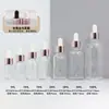 Em Estoque Frascos de Óleo Essencial Âmbar 5ml/10ml/30ml, Frascos Conta-Gotas, Frascos Transparentes à Prova de Luz para Sérum, Frascos de Vidro com Dosador