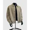 Chaqueta para Hombre 2025 Primavera y Otoño Estilo Coreano Estilo Ligeramente Maduro Chaqueta Casual de Color Sólido Holgada Corta con Solapa Abrigo de Marca Tendencia