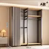 Armario Metálico para Dormitorio del Hogar Habitación de Alquiler Marco Completamente de Acero Completamente Cerrado Combinación Libre Estilo Abierto Armario Simple Engrosado