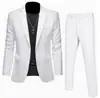 Conjunto de Terno Masculino Slim Fit de Um Botão Cor Vibrante Business Casual Duas Peças Terno Banquete Performance Roupa Formal Homens