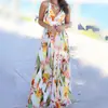 Moda Feminina Nova Primavera/Verão 2027 Europeia e Americana Transfronteiriça Amazon Sexy Fashionável Estampa Listrada Vestido de Praia