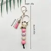 Pulseras de Abalorios de Silicona Nuevas Transfronterizas, Accesorios con Colgante de Yac y Borla, Dijes para Bolsas con Abalorios Estampados, Artículos Pequeños