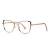 Nuevos lentes transfronterizos anti-luz azul 3131 montura de metal TR con textura de anillo, estilo europeo y americano para fotos callejeras, espejo plano decorativo sencillo