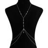 Europa y Estados Unidos joyería transfronteriza chica sexy Playa flash Diamante circón borla cadena corporal bikini verano ocio cadena de cintura mujeres