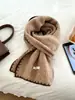 Cachecol de Tricô Elegante de Cor Sólida em Mistura de Lã para Mulheres, Aquecedor de Pescoço Versátil Quente de Inverno para Estudantes, Fabricante