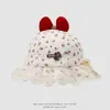 Chapéu de Bacia Quente para Meninas ao Ar Livre na Primavera e Outono Borda de Renda Doce Chapéu de Pescador Infantil Novo Estilo Pastoral Chapéu de Bebê
