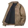 TransfronterizoNueva chaqueta de cuero PU para hombre, estilo workwear retro americano, resistente y relajada, estilo old money, moda callejera simple