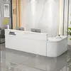 Escritorio de Recepción Clásico, Mostrador de Bar Elegante y Lujoso, Mostrador para Farmacia, Tienda de Maternidad y Bebés, Gabinete de Esquina Lacado, Mesa de Almacenamiento de Moda para Empresa