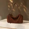 Bolso de Piel Genuina para Mujer 2026 Bolso Tote Grande de Capacidad Perezoso Estilo Relajado para el Trabajo Bolso de Nicho Bolso de Hombro de Piel de Vaca Mate para Mujer