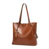 Directo de Fábrica Guangzhou Bolso de Cuero Aceitado para Mujer 2020 Nuevo Gran Capacidad Simple Bolso de Hombro Grande Cruzado Portátil Bolso Tote