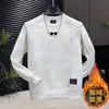 Cross2026 Nova Marca Tendência Moletom com Veludo Plus Moda Masculina Top Versátil Tie-dye Estampa de Aço Gola Redonda Camada Base Manga Longa Masculino