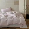 Set de Cuatro Piezas de Gasa Doble Suave y Flexible de Algodón Puro, Sábana y Funda de Edredón 100% Algodón, Estilo Minimalista Wabi-Sabi, Tacto de Alta Gama, Ropa de Cama para Dormitorio Principal