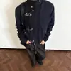 Jaqueta de Lapela com Botão Patchwork Desconstruído Estilo Americano para Homens, Outono Lavado Vintage Workwear Retro Americano Curto Larga