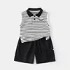 Roupa Fina para Bebê Menino Crianças Classe A Algodão Puro Manga Curta Roupa de Verão 0-3 Anos Menino Bebê Infantil Roupa