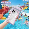 Bolsa Impermeável para Celular com Tela Sensível ao Toque para Natação, Fotografia Subaquática, Mergulho, Flutuação Selada, com Airbag, Capa de Celular com Alça de Pescoço de Desenho Animado