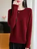 Novidades Outono/Inverno Primeira Linha Suéter Pulôver de Gola Redonda com Pelo de Guaxinim 7 Gauge para Mulheres Artesanato Sem Costura Estilo Preguiçoso Tricô Grosso Quente