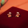 Aretes de Tornillo de Plata Pura S999 Yongcheng con Pez Koi de la Suerte para la Buena Fortuna en el Año de Nacimiento, Aretes de Nicho para el Año de Nacimiento