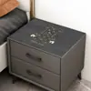 Tapete de Mesa de Cabeceira de Luxo Leve Tapete de Mesa de Couro Pvc à Prova d'Água Popular Tapete de Mesa de Cabeceira de Quarto Pano de Cobertura Simples Sem Lavagem