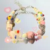 Pulsera Arcoíris Veraniega Dopamina Fresca Colorida Nicho Estrella 2024 Nueva de Moda para Mejores Amigas Xiaohongshu