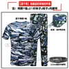 Conjunto de Uniforme Camuflado para Treinamento Militar para Estudantes Universitários Masculinos e Femininos, Uniforme Camuflado Azul de Verão Fino, Conjunto Completo de Camiseta de Manga Curta