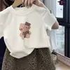 Conjunto de Roupa de Verão para Meninas 2026 Novo Conjunto de Roupas Infantis: Conjunto de Duas Peças para Bebês Meninas: Camiseta de Manga Curta + Saia com Estampa de Leopardo