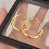 Aretes Redondos de Plata Rota para Mujer, Nuevos Aretes Populares, Lujo Accesible, Alta Gama, Exagerados, Aretes Versátiles para Rostros Cuadrados y Redondos